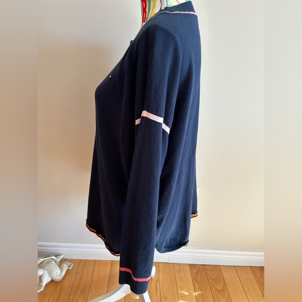 Tommy Hilfiger Dark Blue Sweater with Pink Trim - Picture 3 of 7
